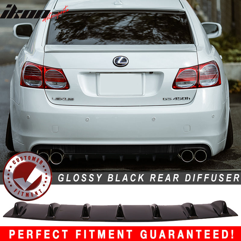 2006-2011 Lexus GS350 GS430 GS450H Gloss Black Rear Bumper Diffuser