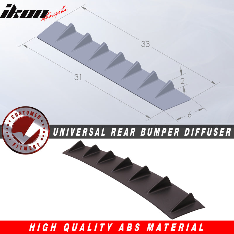 33" x 6" Ikon Style Universal Rear Bumper Diffuser 7 Fin