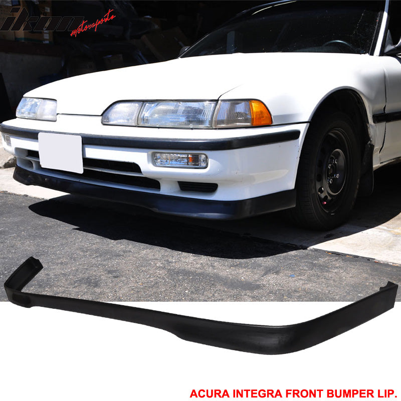 Front Bumper Lip Compatible With 1990-1991 Acura Integra All Model T-R Style Spoiler Splitter Valance Fascia Cover Guard Protection Conversion by IKON MOTORSPORTS