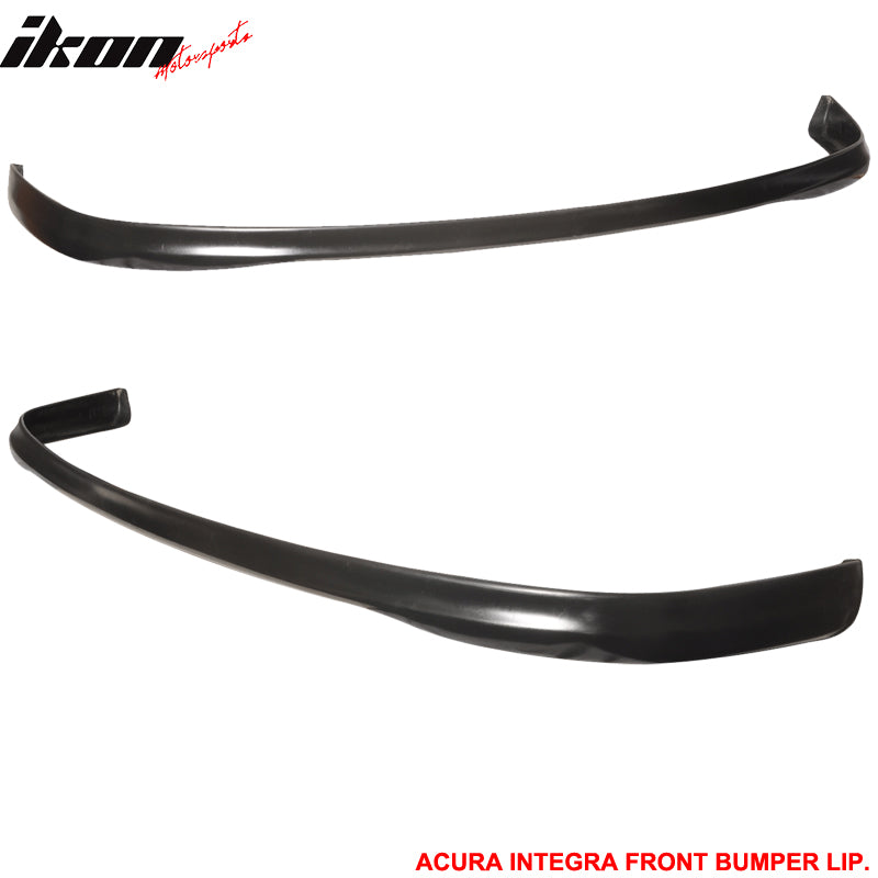 Front Bumper Lip Compatible With 1994-1997 Acura Integra, Black PU Front Lip Finisher Under Chin Spoiler Add On by IKON MOTORSPORTS, 1995 1996