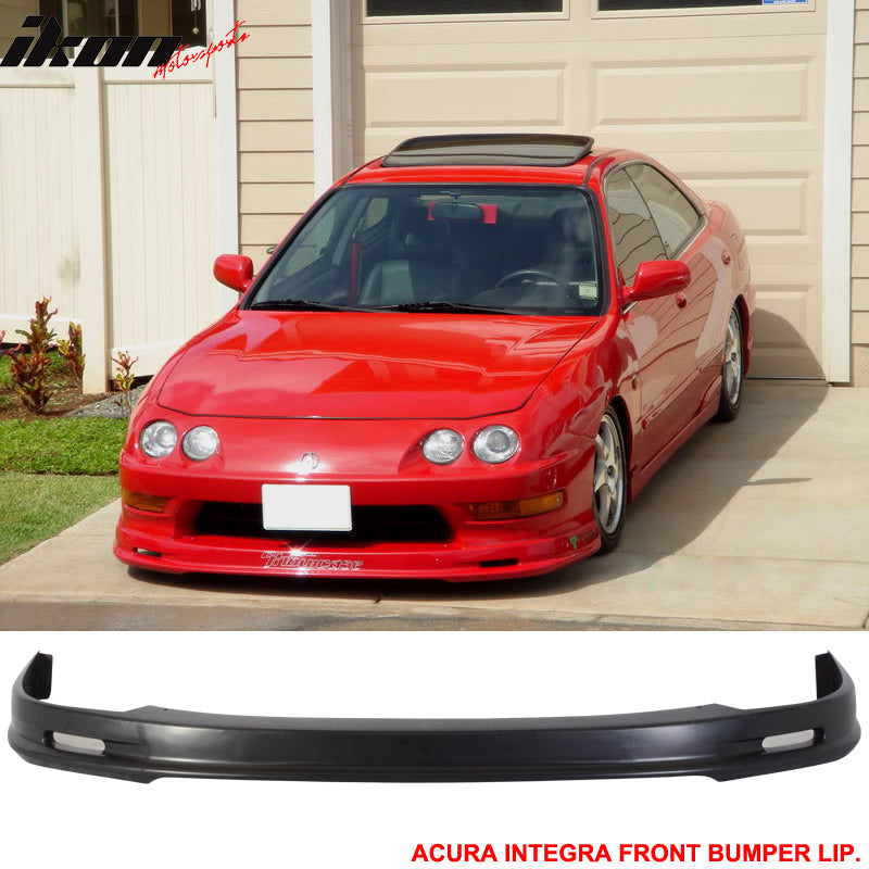 Black PP Front & Rear Bumper Lip Compatible With 98-01 Acura Integra