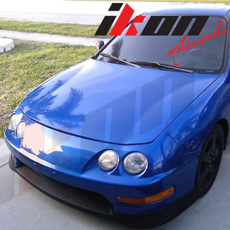 Front Bumper Lip Compatible With 1998-2001 ACURA INTEGRA, T-R Style PU Black Front Lip Spoiler Splitter Air Dam Chin Diffuser Add On by IKON MOTORSPORTS, 1999 2000