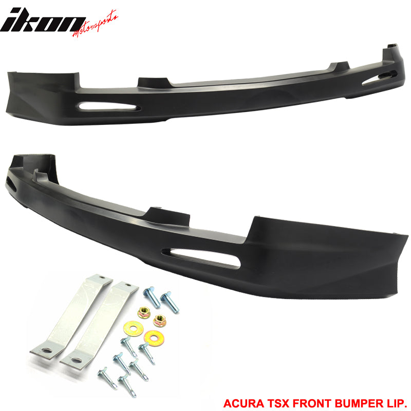 Front Bumper Lip Compatible With 2004-2005 ACURA TSX, JDM Style PU Front Lip Spoiler Splitter by IKON MOTORSPORTS