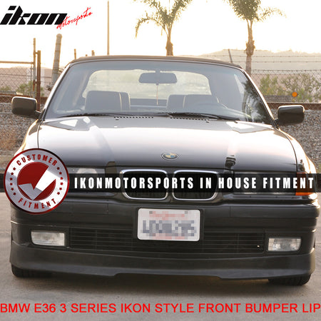 Fits 92-98 BMW E36 3-Series Front Bumper Lip Spoiler IKON Style Unpainted PU