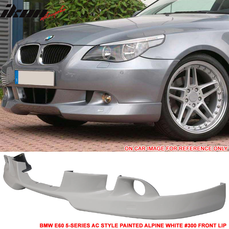 2004-2007 BMW E60 5-Series Painted #300 Alpine White Front Lip PU