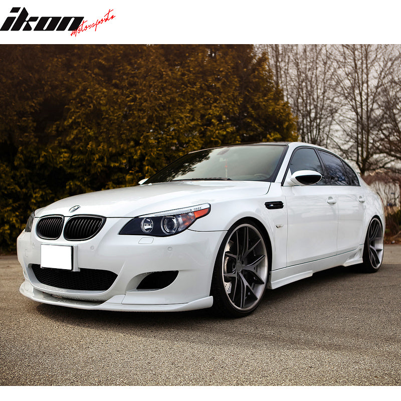 3pcs For outlet 2006 2007 2008 2009 2010 BMW E60 M5 Model Only ( Fit M5 OEM Bumper Only ) Painted Glossy White Front Bumper Spoiler Lip ABS