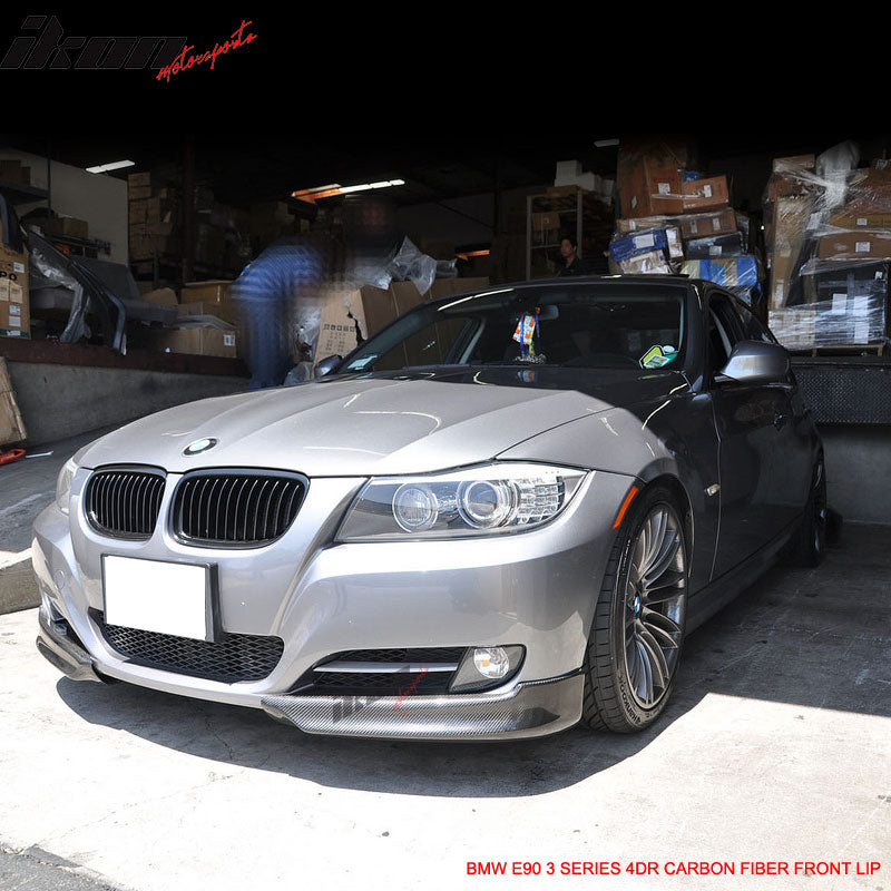 For 05-08 BMW E90 3-Series OE Style Front Bumper Lip Splitter Matte Carbon Fiber