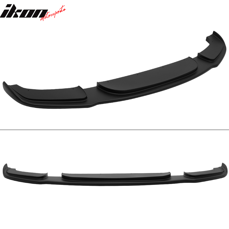 IKON MOTORSPORTS Front Bumper Lip Compatible With 2011-2016 BMW F10 5 Series Msport, H Style Matte Black Air Dam Chin Spoiler ABS