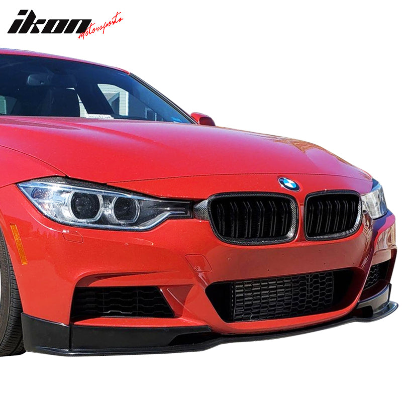 Front Bumper Lip Compatible With 2012 2018 BMW 3 Series F30 MTECH M Sport Type E Unpainted Black PU by IKON MOTORSPORTS Ikon Motorsports