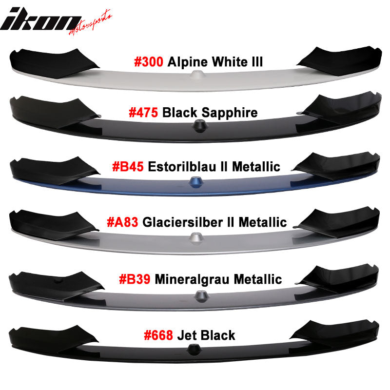 IKON MOTORSPORTS, Compatible With 2014-2020 BMW F32 F33 F36 4 Series Performance Style Front Bumper Lip Painted 2 Tone