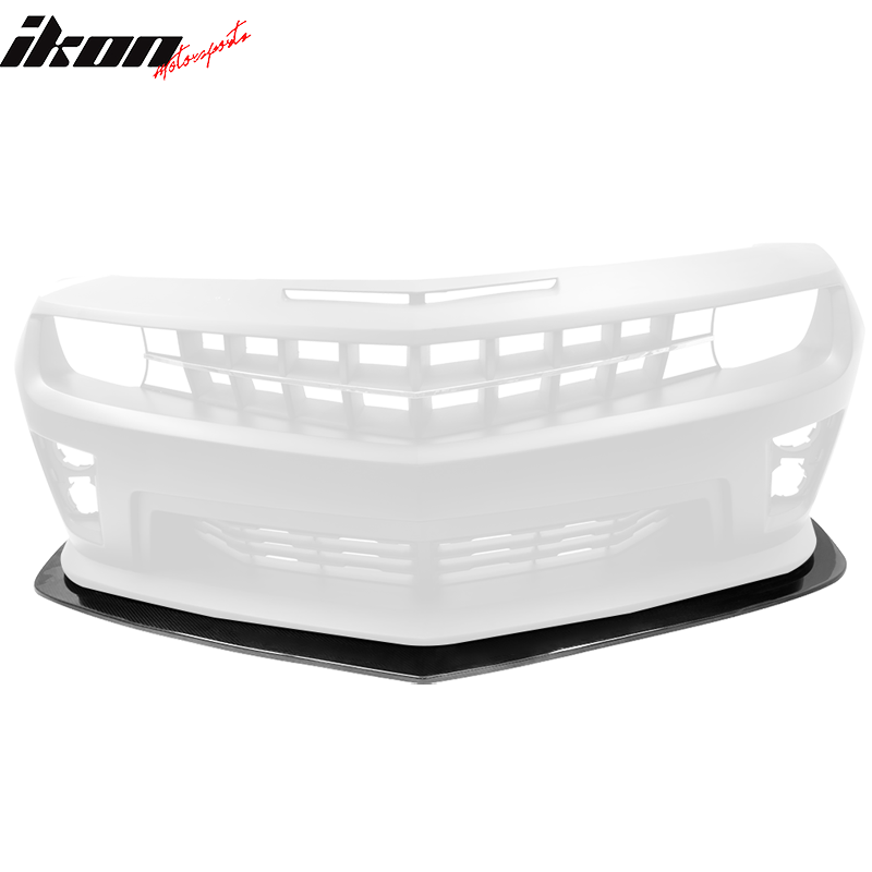 IKON MOTORSPORTS, Front Bumper Lip Compatible With 2010-2015 Chevy Camaro ZL1, DS Style Matte Carbon Fiber Air Dam Chin Protector Front Bumper Lip Splitter, 2011 2012 2013 2014