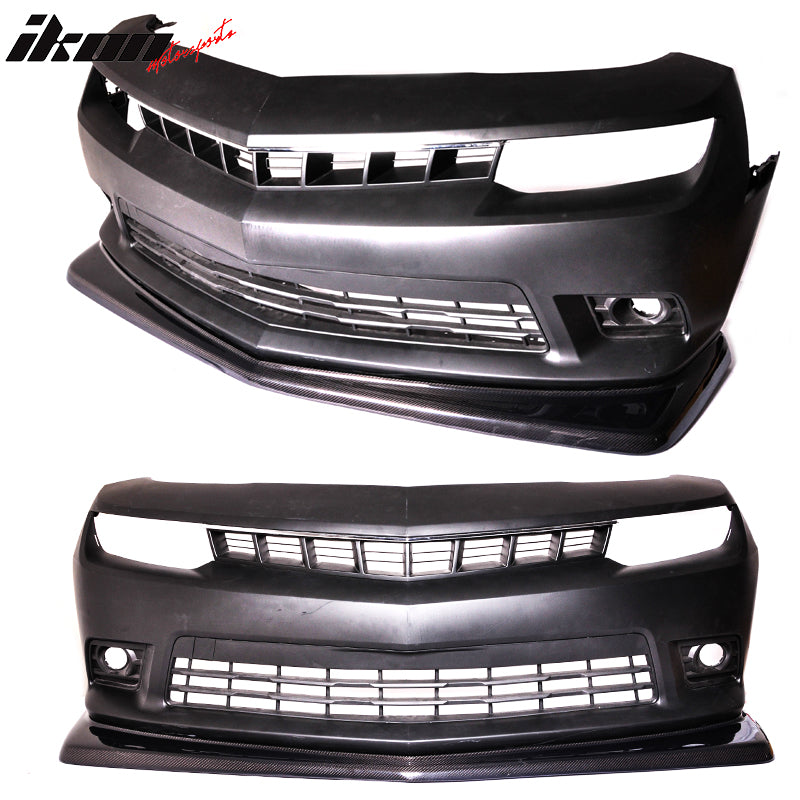 2014-2015 Chevy Camaro SS Z28 Style Front Bumper Lip Carbon Fiber CF