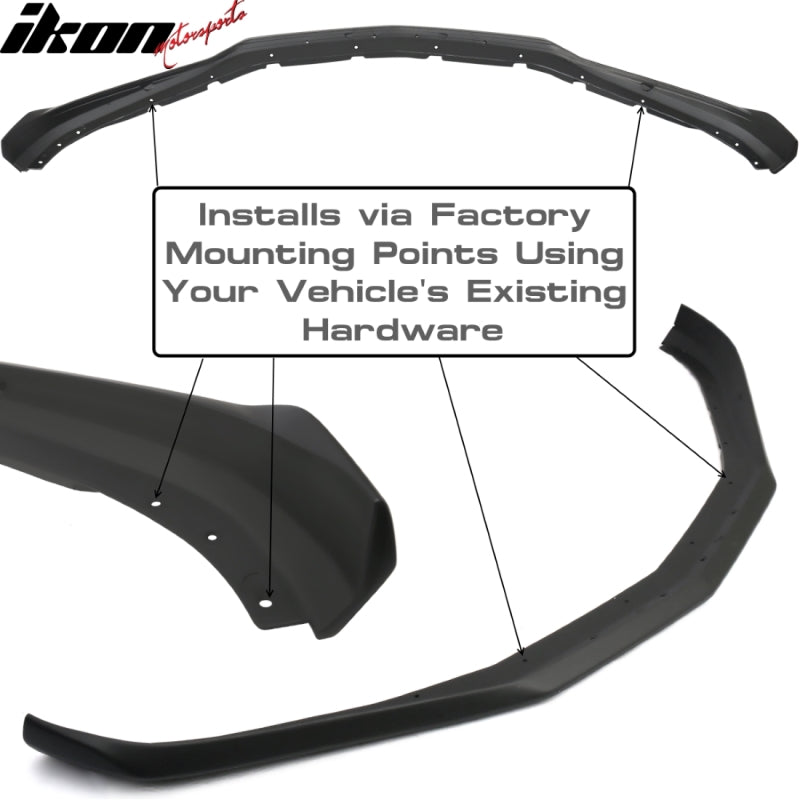Fits 16-24 Camaro SS V8 OE Style Front Bumper Lip Matte Black
