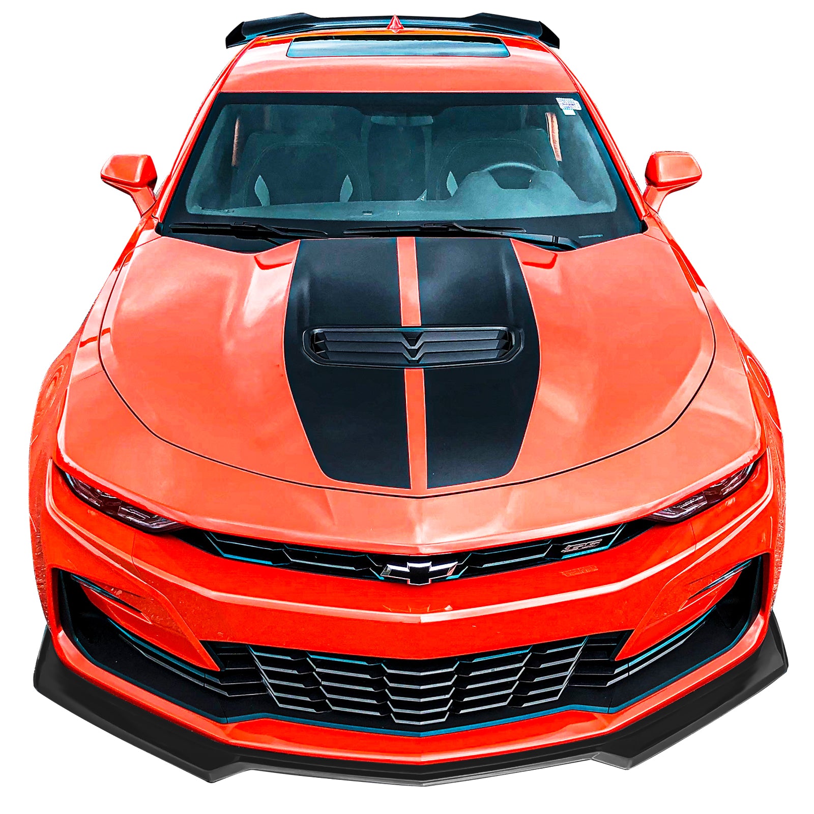 IKON MOTORSPORTS, Front Bumper Lip Compatible with 2016-2023 Chevy Camaro, 1LE Style ABS Plastic Front Air Chin Dam Bodykit Underbody Lip Spoiler Splitter