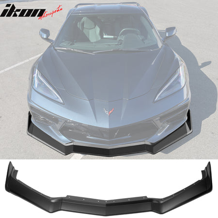 IKON MOTORSPORTS, Front Bumper Lip Compatible With 2020-2023 Chevrolet Corvette, IKON Style ABS Lip Spoiler Splitter 5PCS