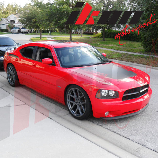 Fits 06-10 Dodge Charger OE Style Front Bumper Lip Spoiler + Front Grille PU