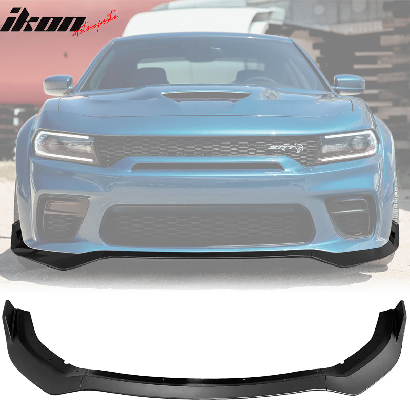 Fits 20-23 Dodge Charger Widebody, IKON V1 Style Front Bumper Lip 3pcs ABS