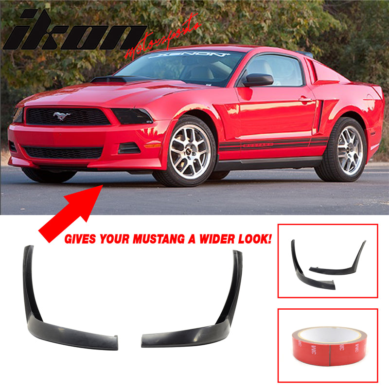 2010-2012 Ford Mustang V6 XE Style Unpainted Black Front Bumper Lip PU