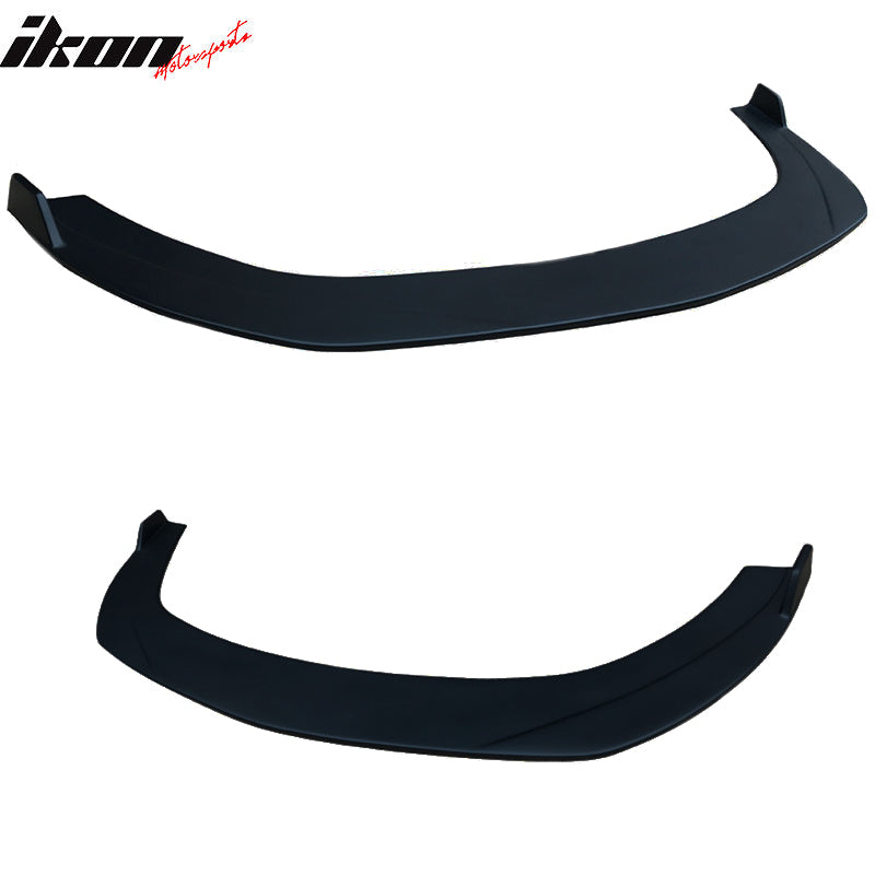 Universal Front Lip Splitter Compatible With Most Vehicles, IKON Style Black PU Front Lip Finisher Under Chin Spoiler Add On by IKON MOTORSPORTS