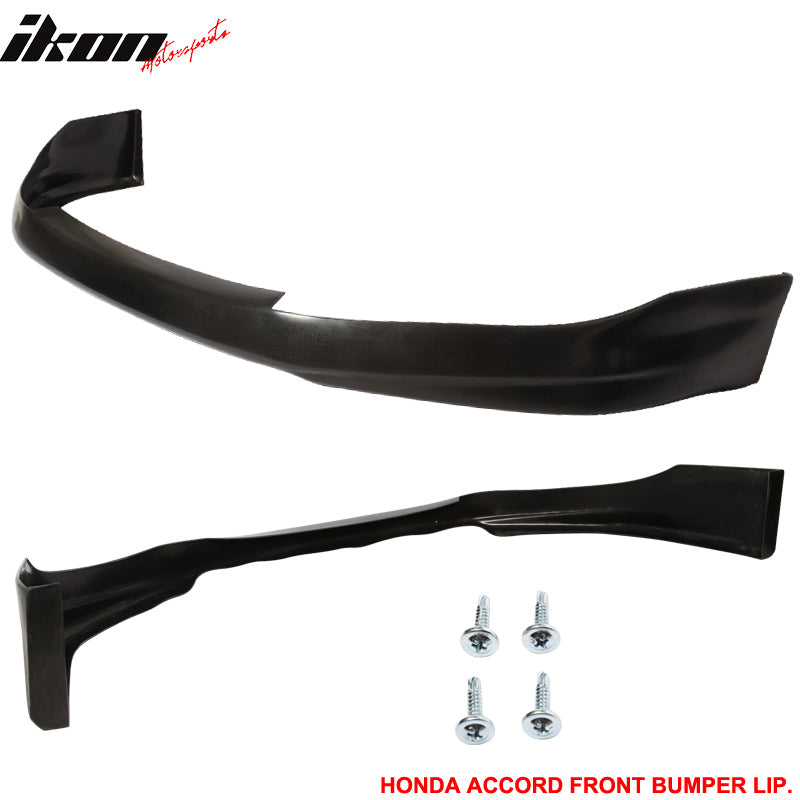 Front Bumper Lip Compatible With 2006-2007 Honda Accord, HF-P Style Black PU Front Lip Finisher Under Chin Spoiler Add On by IKON MOTORSPORTS