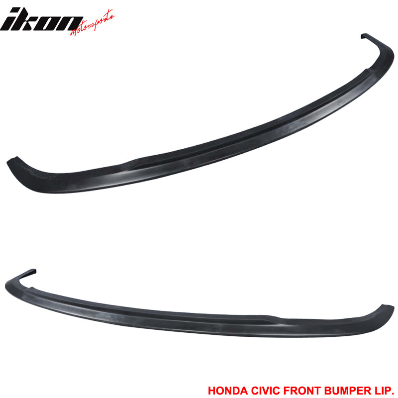 Front Bumper Lip Compatible With 2004-2005 HONDA CIVIC 2 & 4DOOR, Type a PU Black Front Lip Spoiler Splitter Air Dam Chin Diffuser Add On by IKON MOTORSPORTS