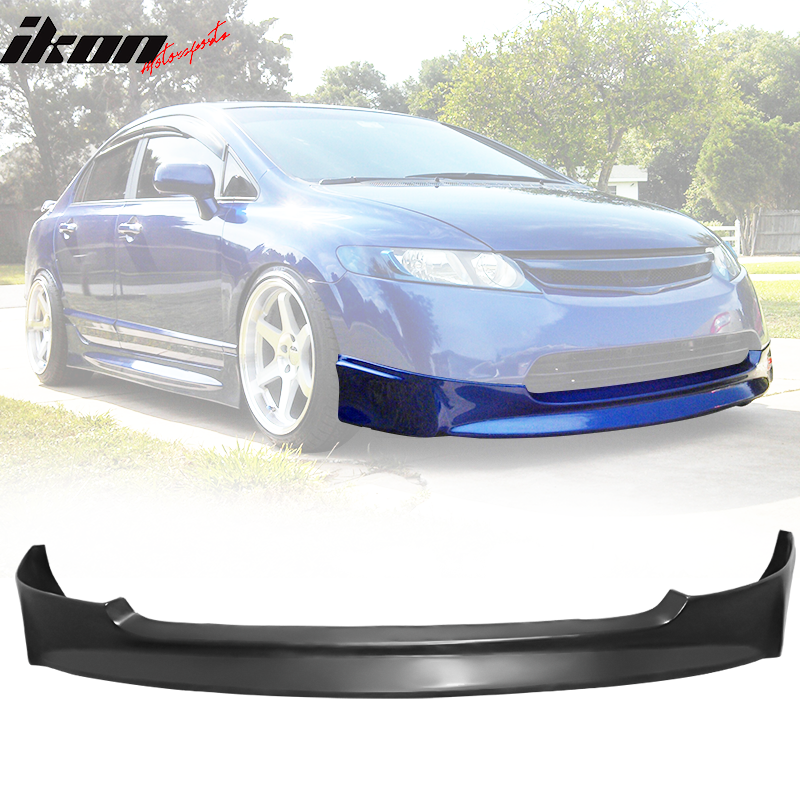 2006-2008 Honda Civic 4Dr Sedan Black Front Bumper Lip Spoiler PU