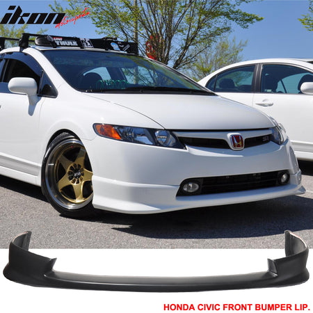 Fits 06-08 Civic 4Dr HF-P PU Front&Rear Bumper Lip Spoiler&Brake Lamp