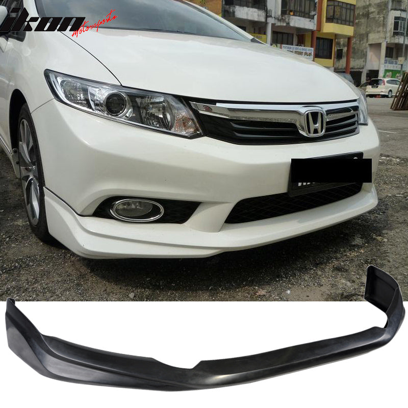Front Bumper Lip Spoiler for Honda Civic 4Dr Sedan 2012 JDM MD Style PU