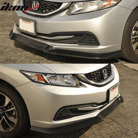 Fits 13-15 Honda Civic USDM GT Style Front Bumper Lip Unpainted Spoiler PU Kit