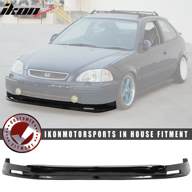 1996-1998 Honda Civic EK Mugen Style Painted Black Front Bumper Lip PU