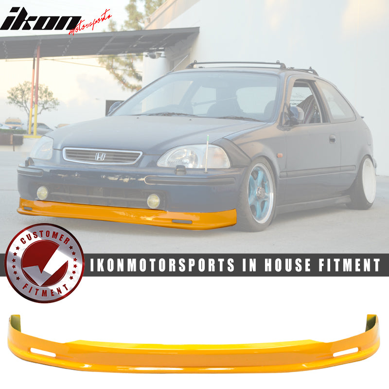 1996-1998 Honda Civic Mugen Style Painted Orange Front Bumper Lip PU