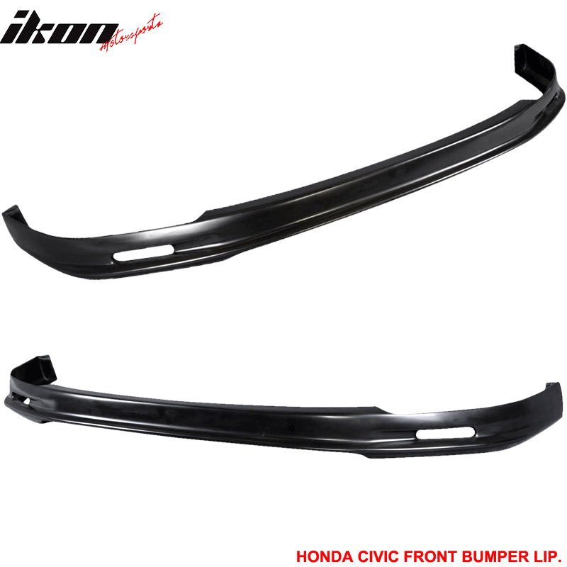 Fits 96-98 Honda Civic 2Dr/4Dr Mugen Style Front Bumper Lip + Rear Bumper Lip PP