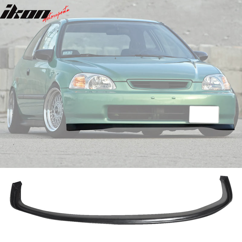 1996-1998 Honda Civic SIR Style Unpainted Black Front Bumper Lip PU