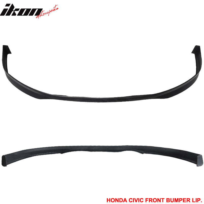 Fits 99-00 Honda Civic EK Front + Rear Bumper Lip Spoiler Unpainted Black PP