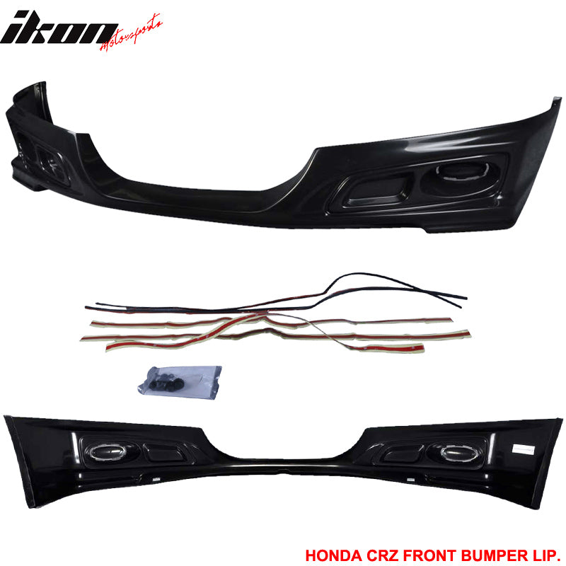Front Bumper Lip Compatible With 2011-2012 Honda CR-Z 2Dr, ABS