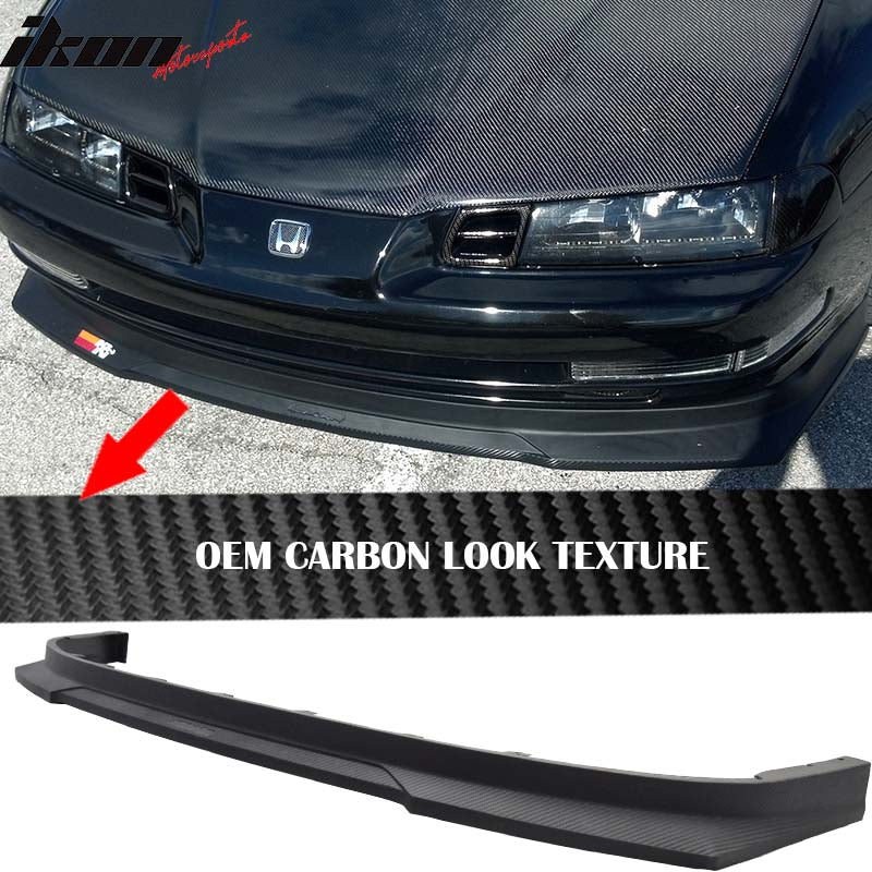 1992-1996 Prelude 2Dr HC1 Carbon Texture Front Bumper Lip Matte Bk PP