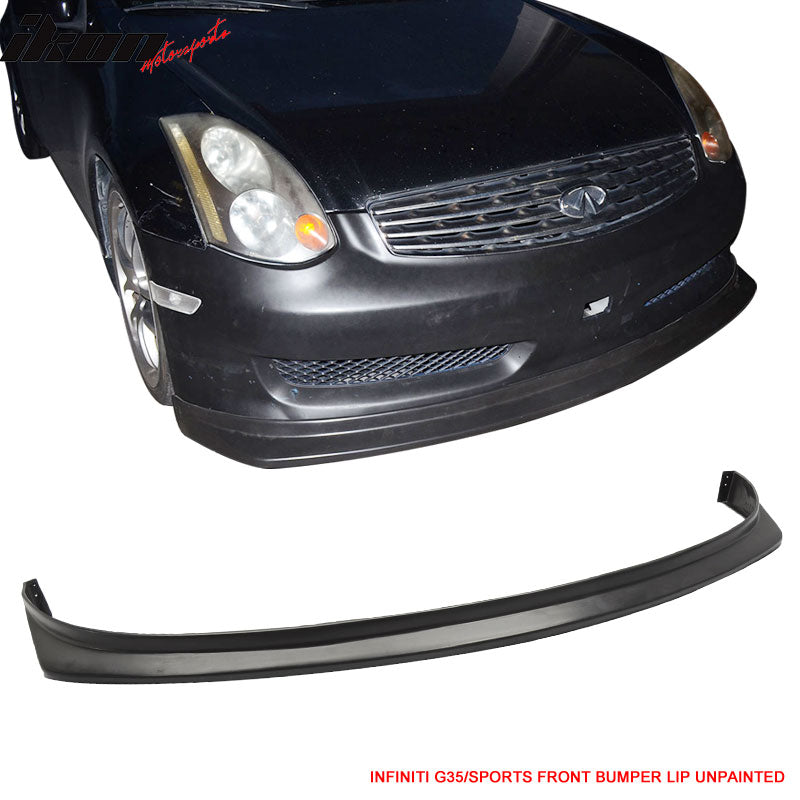 2006-2007 Infiniti G35 2Dr Sport Unpainted Front Bumper Lip Spoiler PU