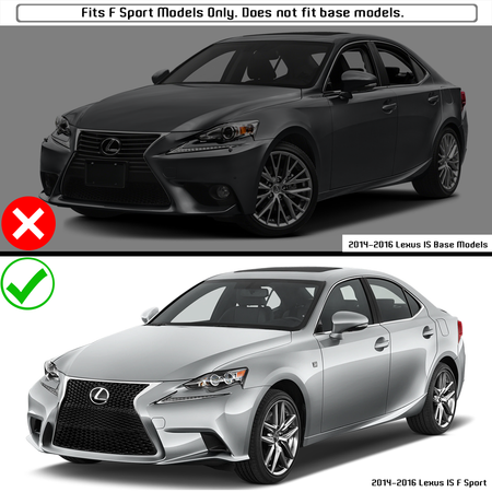 Fits 14-16 Lexus IS250 IS300 IS350 F Sport Front Bumper Lip Matte Black - PP