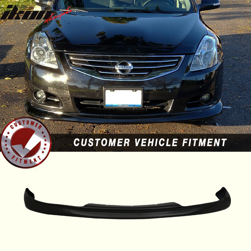 2010-2012 Nissan Altima Ikon DP Unpainted Black Front Bumper Lip PU