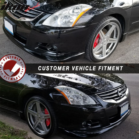 Front Lip Compatible With 2010-2012 Nissan Altima Sedan, Ikon DP Style Unpainted Black Polyurethane (PU) Spoiler Splitter Valance Chin Bodykit by IKON MOTORSPORTS, 2011 2012