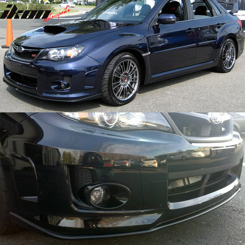 Front Bumper Lip Compatible With 2011-2014 Subaru Impreza WRX & STI, V-Limited Style PP Front Lip Finisher Under Chin Spoiler by IKON MOTORSPORTS, 2012 2013