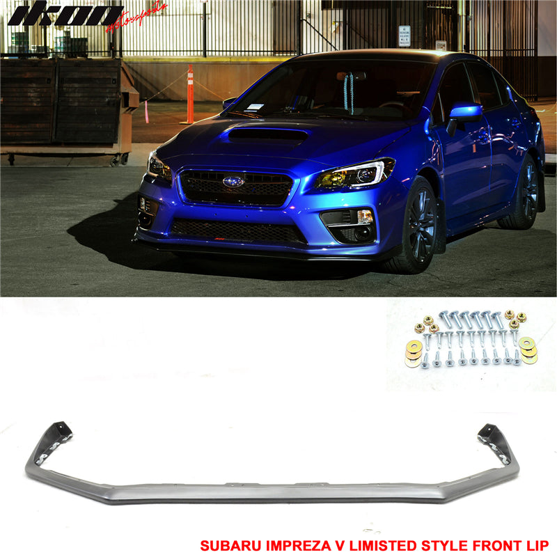 Compatible With 2015-2017 Subaru WRX STI V Limited PP Front Bumper Lip + Factory Rear Valance