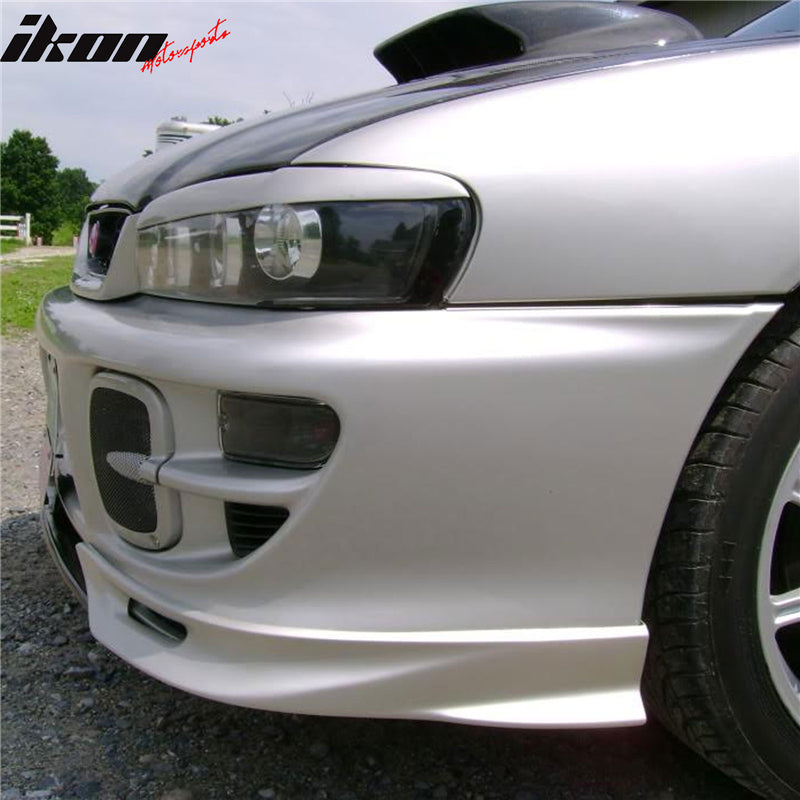 Front Bumper Lip Compatible With 1997-2001 Subaru Impreza & WRX GD-Style Front Bumper Lip Black PU Spoiler Splitter Valance Fascia Cover Guard Protection Conversion by IKON MOTORSPORTS, 1998 1999