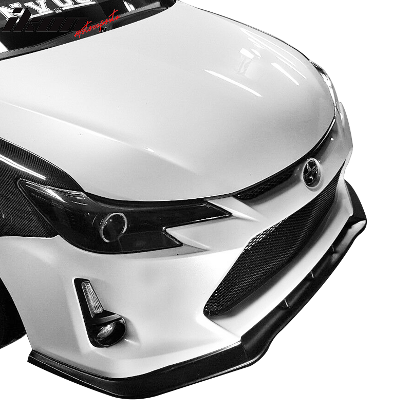 Front Bumper Lip Compatible With 2014-2016 Scion TC, IKON V3 Style Unpainted Black PU Splitter Valance Chin Diffuser Body kit by IKON MOTORSPORTS, 2015