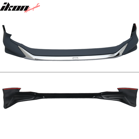 Fits 18-20 Toyota Camry LE/XLE MD Style Front Bumper Lip Spoiler w/ Chrome Trim