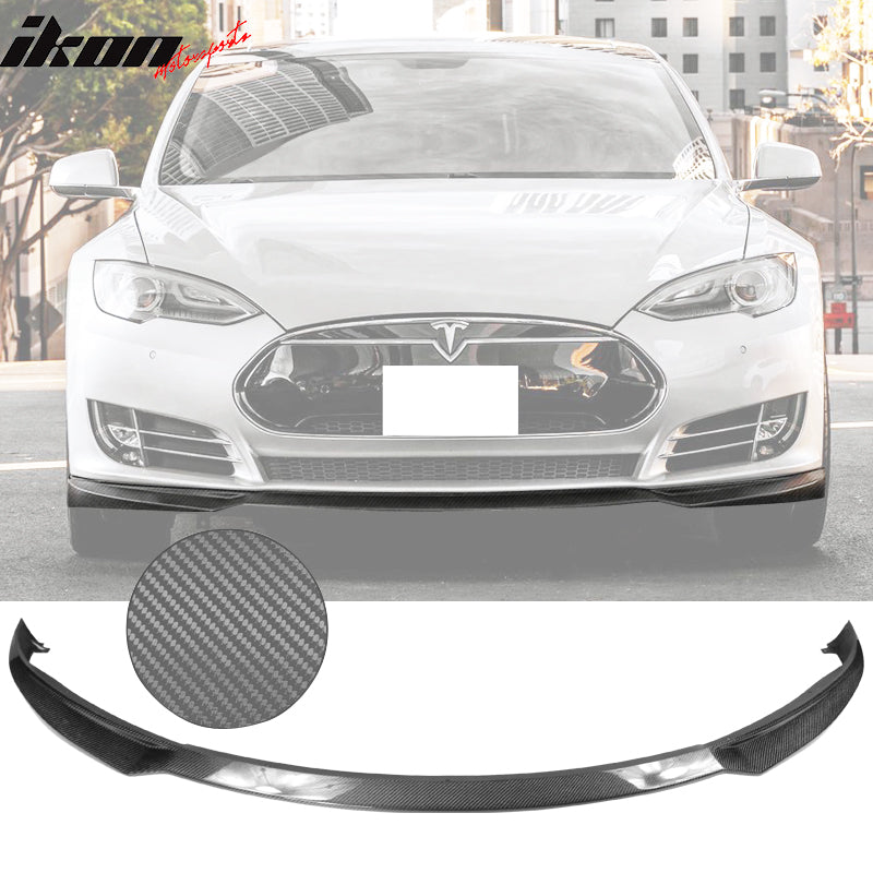 2012-2016 Tesla Model S IKON Style Front Bumper Lip Carbon Fiber