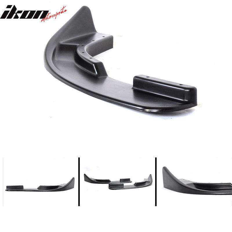 Front Bumper Lip Compatible With Universal Vehicles Type 6 Black PU Spoiler Splitter Valance Fascia by IKON MOTORSPORTS, 1997 1998 1999 2000 2001 2002 2003 2004 2005 2006 2007 2008 2009 2010 2011