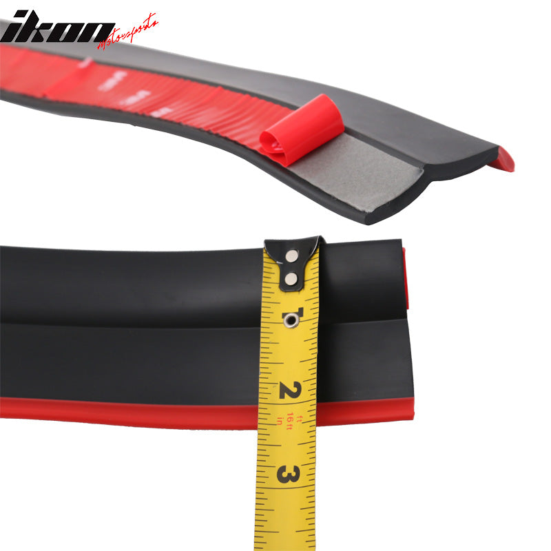 Front Bumper Lip Compatible With  BMW Quick Lip Chin EZ Install 100 Inch Black With Red Trim