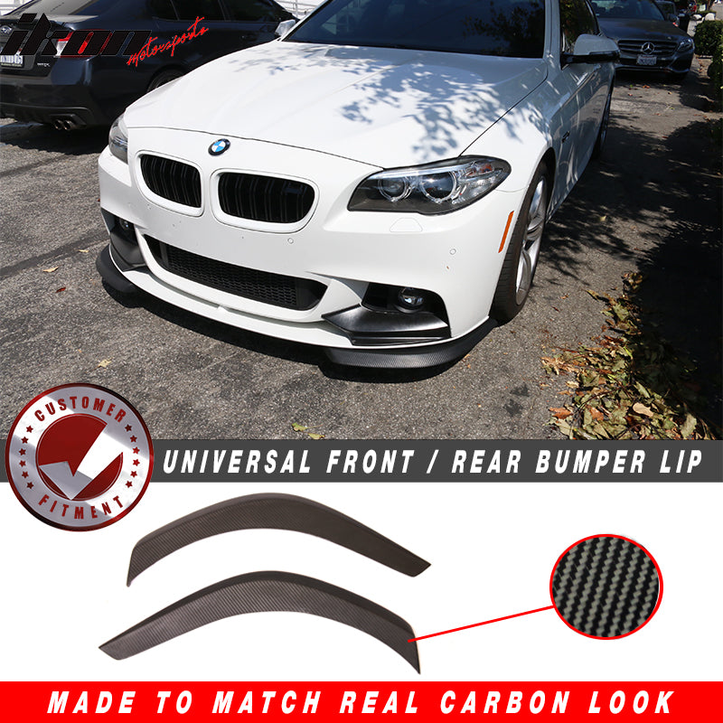 Universal 27x9" Carbon Fiber Print Front Rear Bumper Lip Splitter 2PCS