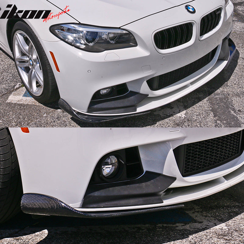 Front Bumper Lip Compatible With Universal Vehicles, Type 2 Black CF Front Lip Finisher Under Chin Spoiler Add On Splitter Valance Underbody by IKON MOTORSPORTS